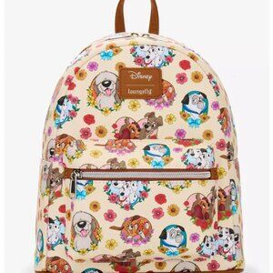 Loungefly Disney Dogs Mini Backpack Disney Dog Characters Floral Bag New